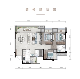 招商·雍璟城3室2厅1厨2卫建面94.85㎡