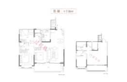 名邦紫庐轩3室2厅1厨2卫建面118.00㎡