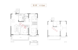 名邦紫庐轩3室2厅1厨1卫建面115.00㎡