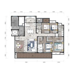 绿地麓湖郡5室2厅1厨3卫建面215.00㎡