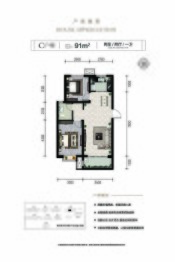 橄榄绿洲·和悦2室2厅1厨1卫建面91.00㎡