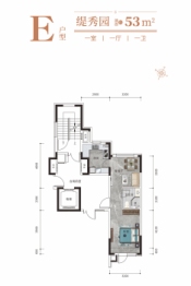 豪邦·缇香名颂1室1厅1厨1卫建面53.00㎡