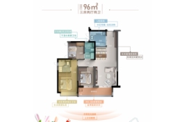 首铸天赋3室2厅1厨2卫建面96.00㎡
