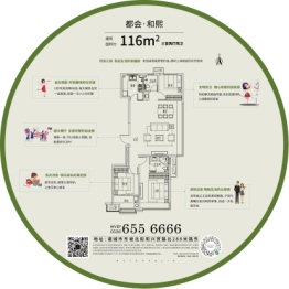 荣樾大都会3室2厅1厨2卫建面116.00㎡