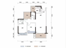 德商悦府2室2厅1厨2卫建面89.00㎡