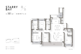 仁恒滨湖湾4室2厅1厨3卫建面181.00㎡