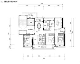 鸿翔东望隽府4室2厅1厨2卫建面135.00㎡