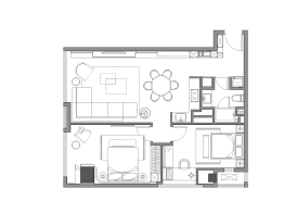 南京信泰中心2室2厅1厨1卫建面110.00㎡