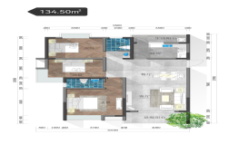 瀚江·汉水丽园3室2厅1厨2卫建面134.50㎡