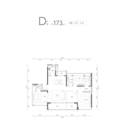 小梅沙·觐海府4室2厅1厨3卫建面173.00㎡