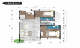 瀚江·汉水丽园3室2厅1厨2卫建面125.96㎡