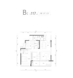 小梅沙·觐海府3室2厅1厨2卫建面117.00㎡