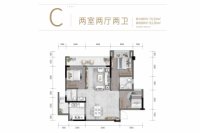 C户型建面约93.36平