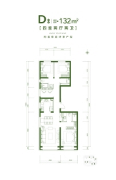 北京城建宸知筑4室2厅1厨2卫建面132.00㎡