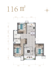 嘉诚瑞郡3室2厅1厨2卫建面116.00㎡