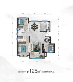 铭远·丽水湾3室2厅1厨2卫建面125.00㎡