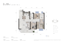 伟鹏·硅谷小镇3室2厅1厨2卫建面119.00㎡