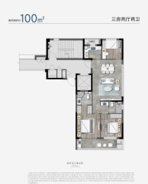 时代江上鸣翠3室2厅1厨2卫建面100.00㎡