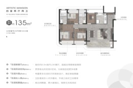 中国铁建·花语云萃4室2厅1厨2卫建面135.00㎡