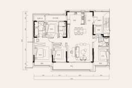 华盛·珑御中棠4室2厅1厨3卫建面195.00㎡