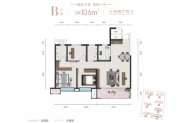 西港澜庭3室2厅1厨2卫建面106.00㎡