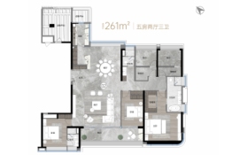 新港东5室2厅1厨3卫建面261.00㎡