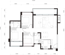 中海·明德里3室3厅1厨2卫建面120.00㎡