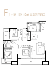 华清园·文津观澜3室2厅1厨2卫建面119.00㎡