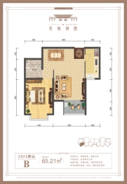 忠信诚园1室1厅1厨1卫建面65.21㎡