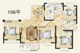 城投聚贤苑湖畔4室2厅1厨2卫建面156.00㎡