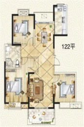 城投聚贤苑湖畔3室2厅1厨2卫建面122.00㎡