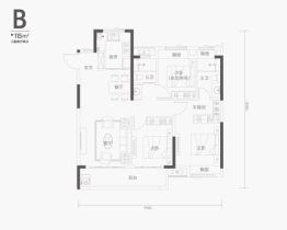 江上雲境3室2厅1厨2卫建面115.00㎡