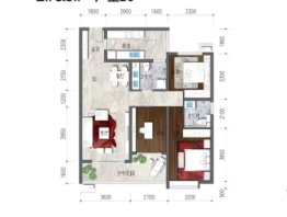 水一方·空中花园3室2厅1厨2卫建面114.00㎡