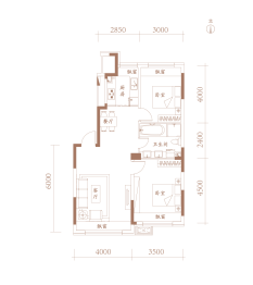 春和景明2室2厅1厨1卫建面87.00㎡