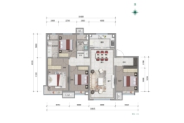 万科公园都会4室2厅1厨2卫建面150.00㎡