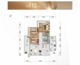 新世界天澜3室2厅1厨2卫建面112.00㎡