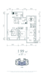 毓秀公馆3室2厅1卫建面99.00㎡