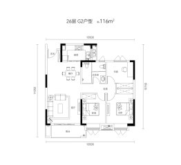 隐秀山居3室2厅1厨2卫建面116.00㎡