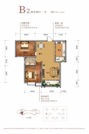 豪润时光里2室2厅1厨1卫建面100.75㎡