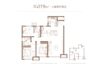 3室2厅2卫119㎡户型