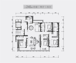 巨成璟都会4室2厅1厨4卫建面240.00㎡