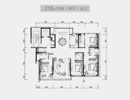 巨成璟都会4室2厅1厨4卫建面210.00㎡