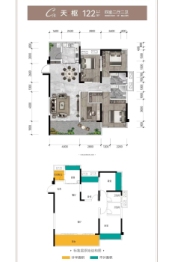 荣融·映江澜4室2厅1厨2卫建面122.00㎡