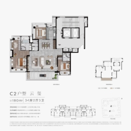 建发·朗云4室2厅1厨3卫建面180.00㎡