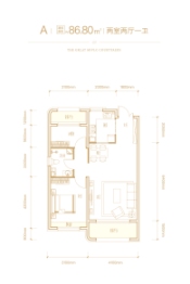 江承·桃源里2室2厅1厨1卫建面86.80㎡