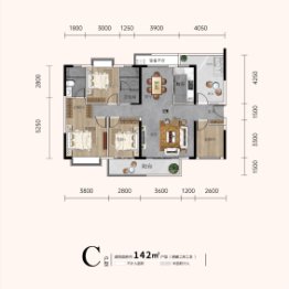 新华联梦想城4室2厅1厨2卫建面142.00㎡