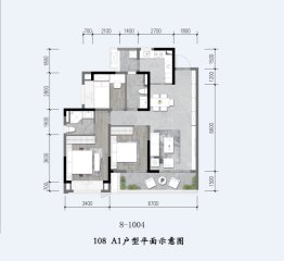 越秀曦悦府3室2厅1厨2卫建面108.00㎡