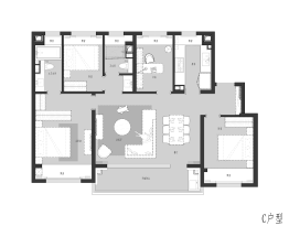 太湖朗郡4室2厅1厨2卫建面117.00㎡