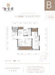 长沙建发·金玺府3室2厅1厨2卫建面126.00㎡