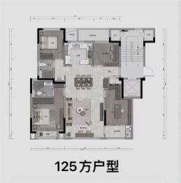 万科·锦云江汀4室2厅1厨2卫建面125.00㎡